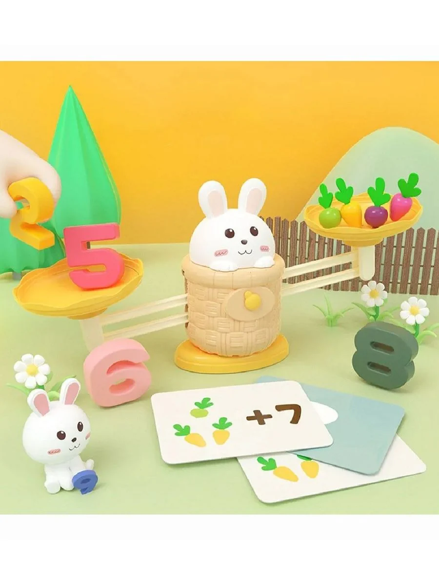 Rabbit Carrot Math Balance Toy Set,educational tool Preschool Shape Matching Toys Carrot Counting Game 2 Rabbit Carrot Math Balance Toy Set,educational tool Preschool Shape Matching Toys Carrot Counting Game - Image 2