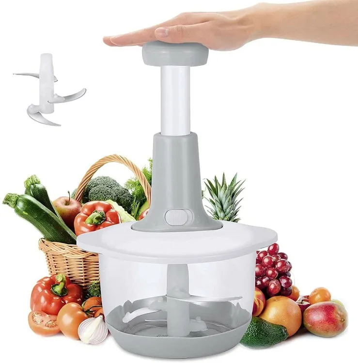Manual Hand Push Chopper | Multi-functional Vegetable Grater (2 Ltr) (Random Color)