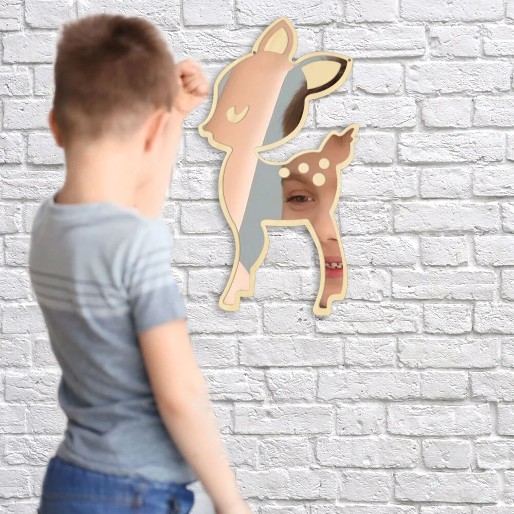 Deer shaped mirror - Kids room decoration 1 Deer shaped mirror - Kids room decoration
