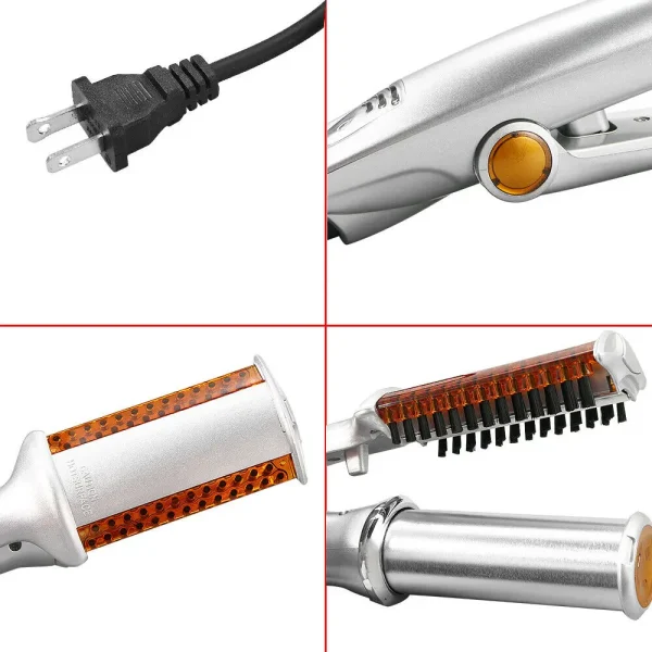 PROFESSIONAL HAIR STRAIGHTENING IRON CURLING IRON STRAIGHTENER CURLER STYLER 3 IN 1 MULTI HAIR STYLING TOOL FLAT IRON WITH BRUSH 3 PROFESSIONAL HAIR STRAIGHTENING IRON CURLING IRON STRAIGHTENER CURLER STYLER 3 IN 1 MULTI HAIR STYLING TOOL FLAT IRON WITH BRUSH - Image 3